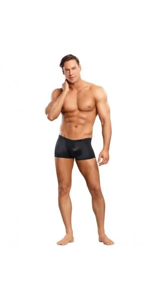 Male Power Satin Lycra Boxer Shorts Black Medium