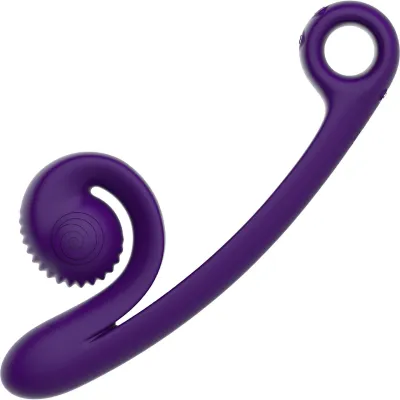 Snail Vibe Curve Silicone Rechargeable Waterproof Dual Stimulation Vibrator Purple