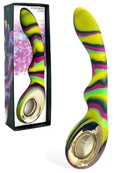 Colourful Camo Magic - 7.1" G-Spot Vibrator with Clitoral & U-Spot Stimulation