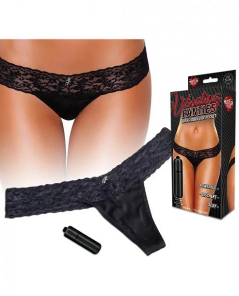 Vibrating Panties Lace Thong Black Small/Medium — image 6 of 8
