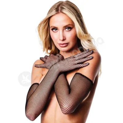 Baci White Label Black Fishnet Opera Gloves