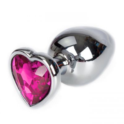 Bejewelled Pink Heart Jewelled Butt Plug 3 3 5 or 4 Inch