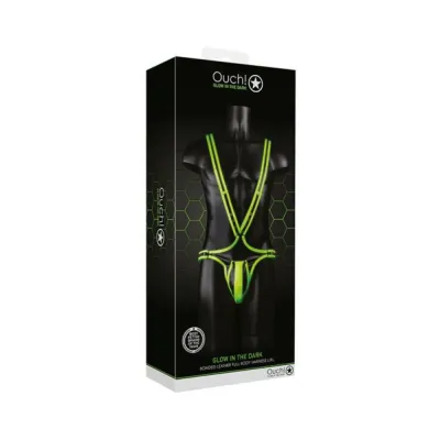 Ouch Glow Full Body Harness Glow In The Dark Green L xl