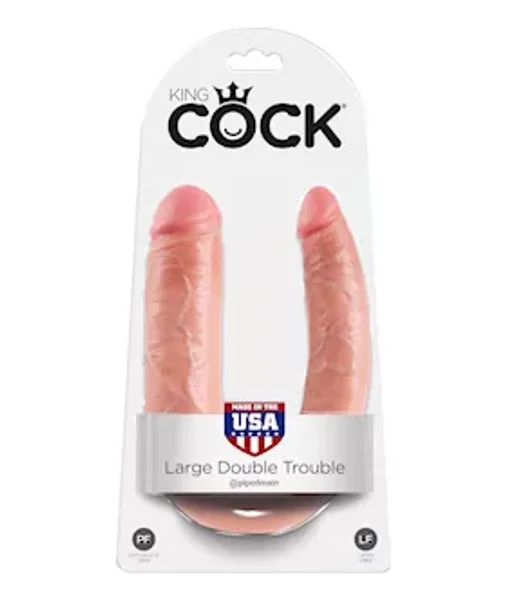 King Cock U-shaped Large Double Trouble Flesh - Flesh - 17.5 Inch — image 7 of 8