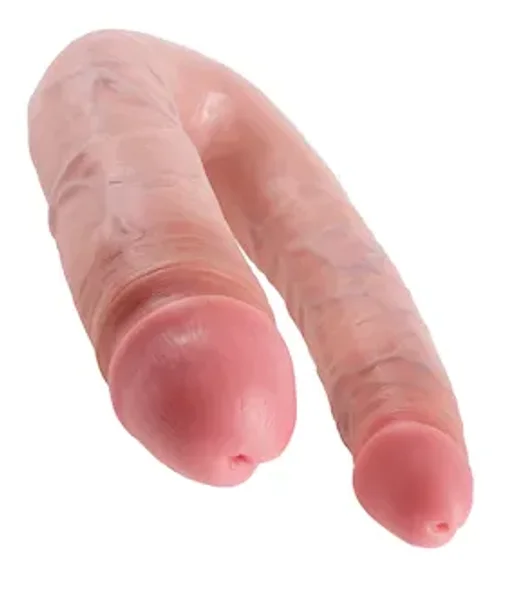 King Cock U-shaped Large Double Trouble Flesh - Flesh - 17.5 Inch — image 8 of 8