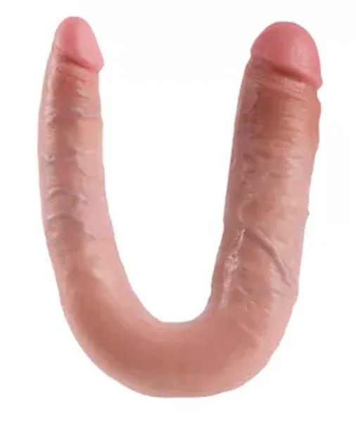 King Cock U-shaped Large Double Trouble Flesh - Flesh - 17.5 Inch — image 5 of 8