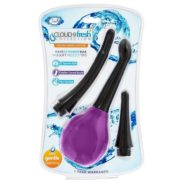 Cloud 9 Premium Deluxe 11.8 oz Anal Douche With 3 Soft Nozzle Tips