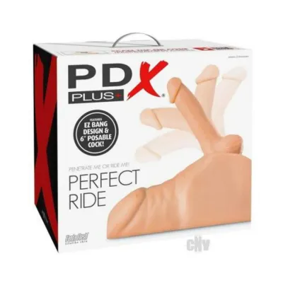 Pdx Plus Perfect Ride Dildo And Masturbator Light