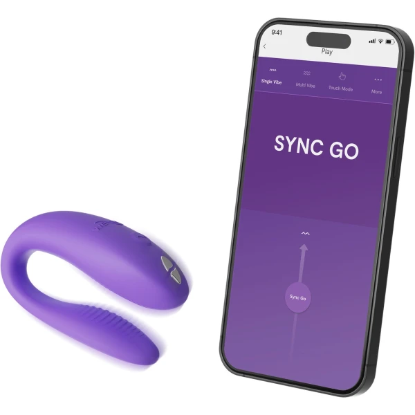 We-Vibe Sync Go App Enabled Waterproof Rechargeable Couples Vibrator - Purple