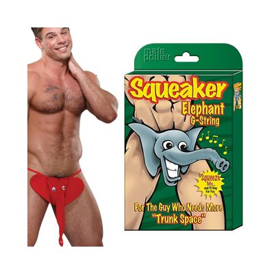 Squeaker Elephant G string Red