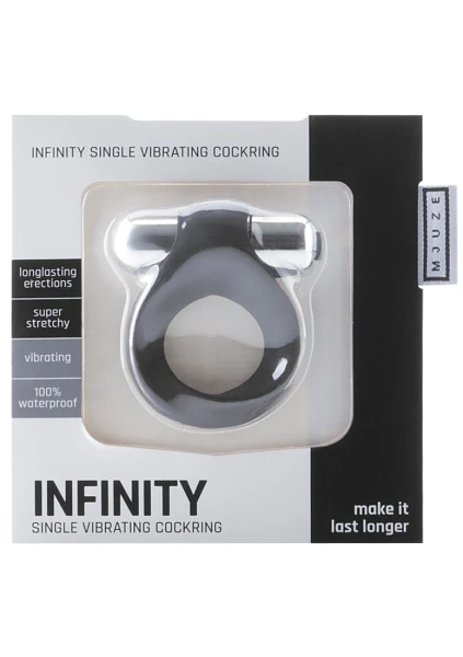 Infinity Single Vibrating Cockring - Black