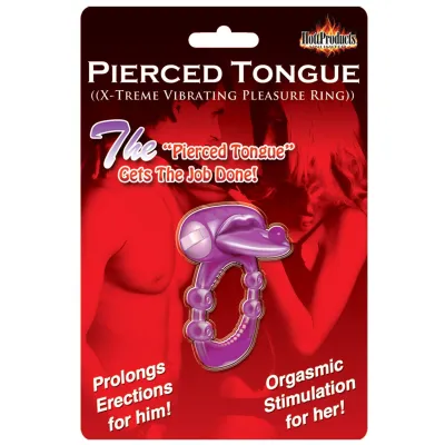 Pierced Tongue X treme Vibrating Pleasure Ring Purple