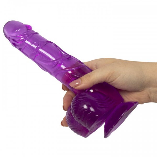 Bondara Crystal Clear Purple Suction Cup Ballsy Dildo – 8 Inch — image 5 of 5