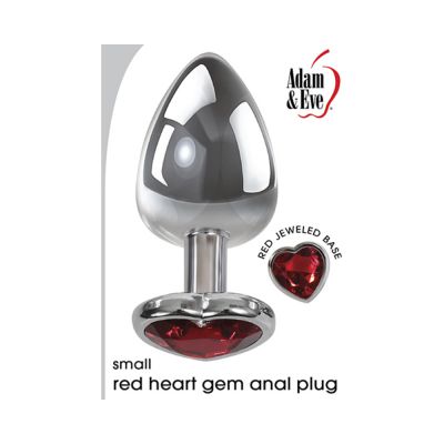 A E Small Red Heart Gem Anal Plug