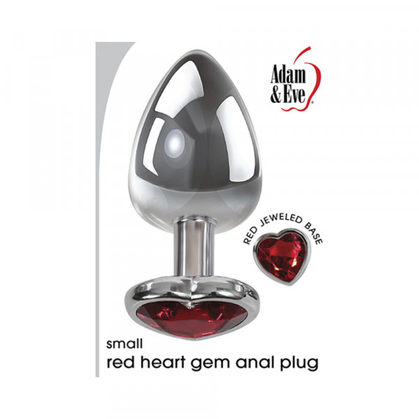 A&E Small Red Heart Gem Anal Plug