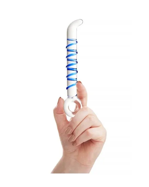 Lucent Spire Glass Massager - Blue - 7 Inch