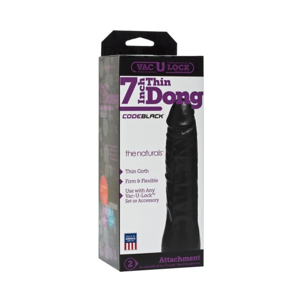 Vac U Lock Code Black Natural Thin Dong 7 Inches