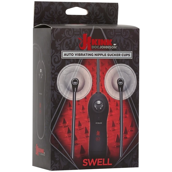 Kink Swell  Auto Vibrating Nipple Sucker Cups Black