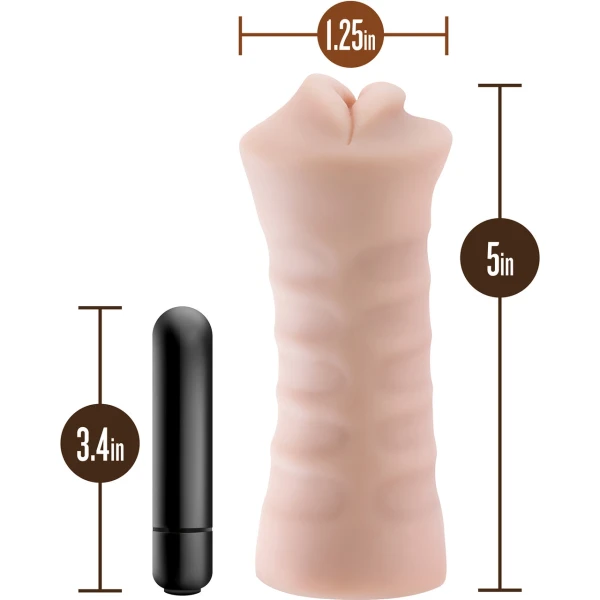 EnLust Nicole Open Ended Vibrating Mouth Penis Masturbator By Blush - Vanilla