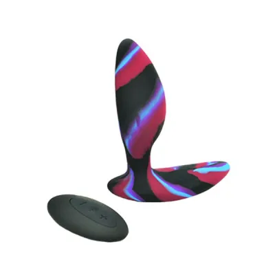 Colourful Camo Idylic Remote Control Butt Plug