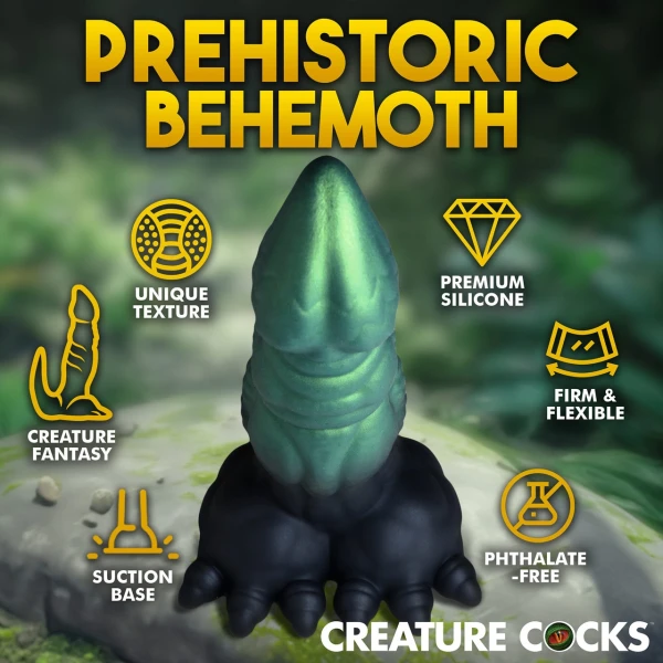 Dickosaur 7.25" Silicone Dual Stimulation Suction Cup Dildo By Creature Cocks