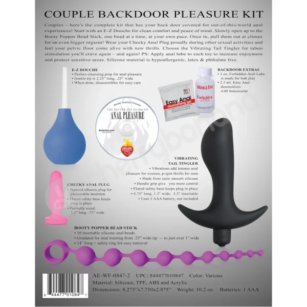 Adam & Eve Silicone Couples Backdoor Pleasure Kit