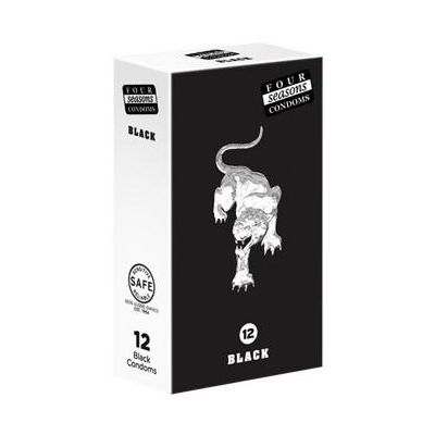 Four Seasons Black Condoms 12 Pack