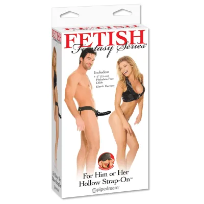 Fetish Fantasy Series for Him or Her Hollow Strap on Black