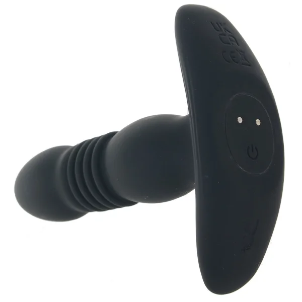 Playboy Pleasure Trust The Thrust Rechargeable Silicone Thrusting Anal Plug With Remote - Black
