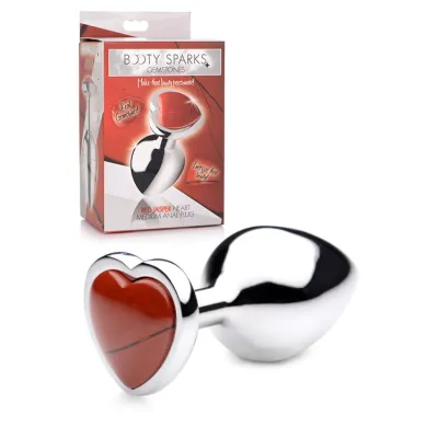 Booty Sparks Gemstones Red Jasper Heart Anal Plug