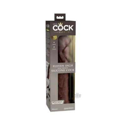 King Cock Elite Silicone Dual density Cock 11 In Brown