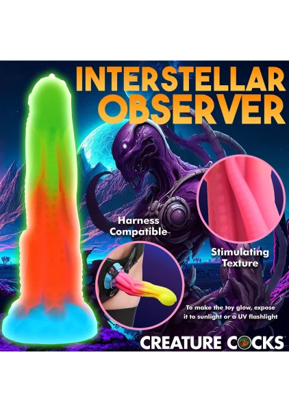 Creature Cocks - Tenta-Glow Glow-in-the-Dark Silicone Dildo