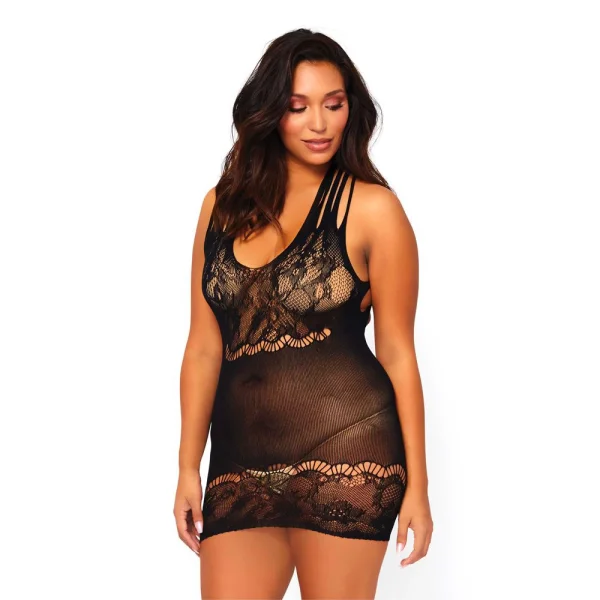 Leg Avenue Floral Lace Opaque Mini Dress UK 18 to 22 — image 4 of 4