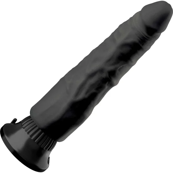 Real Feel Deluxe No. 3 - 7" Suction Cup Vibrating Dildo - Charcoal
