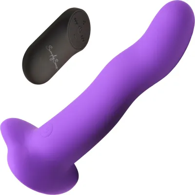 Simply Sweet 21X Vibrating Wavy Rechargeable Silicone G Spot Vibrator With Remote Purple