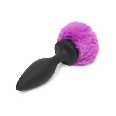 Happy Rabbit Rechargeable Vibrating Butt Plug 5 Inch Black purple 5 Inch