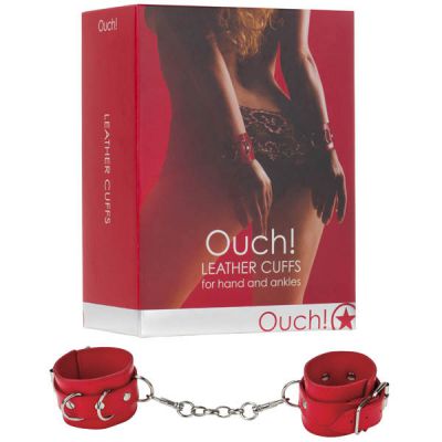 Leather Cuffs Red Restraints
