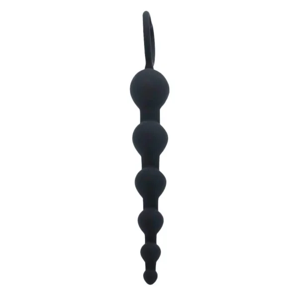 Silicone Anal Beads - 6 Tapered Heart Beads