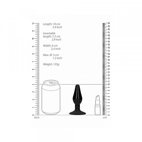 Interchangeable Butt Plug Set - Pointed Medium - Black