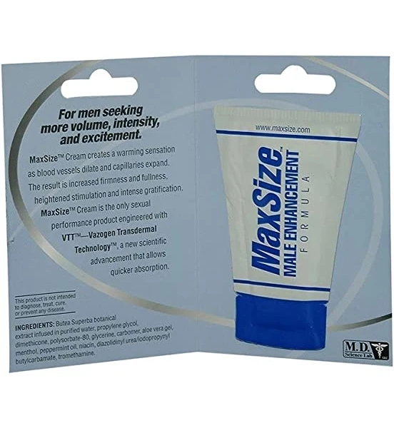Max Size Male Enhancement Cream Single Use Packet — image 5 of 6