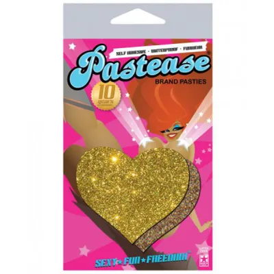 Pastease Gold Glitter Heart Pasties O S