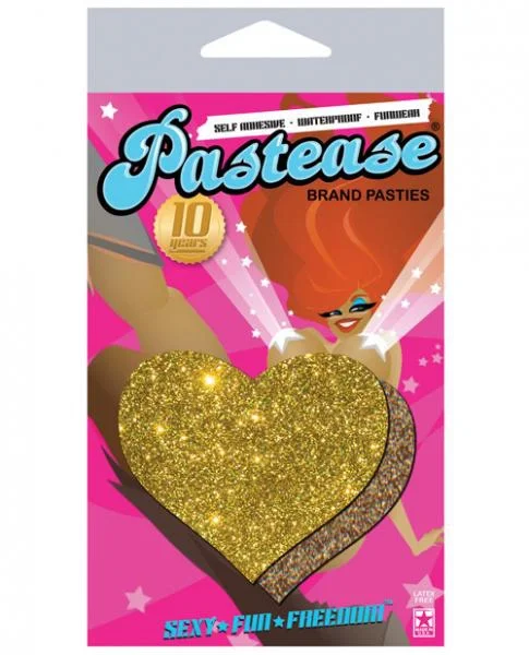 Pastease Gold Glitter Heart Pasties O/S — image 4 of 4