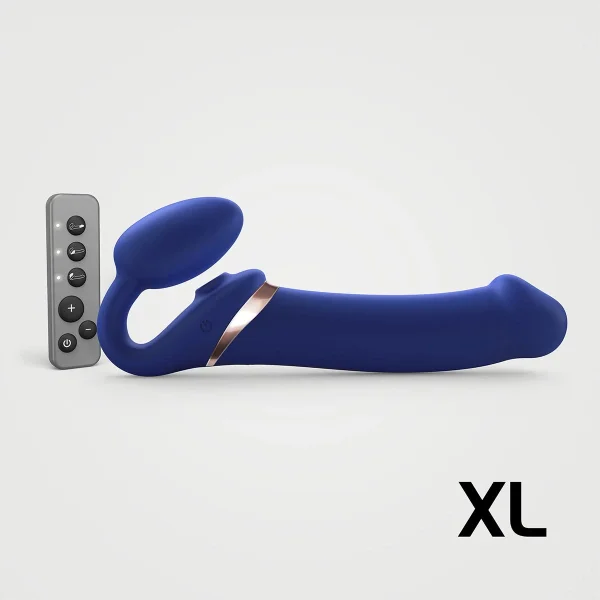 Strap-on-Me Multi Orgasm Silicone Vibrating 3 Motor Remote Strapless Strap-On, Small - Fuchsia