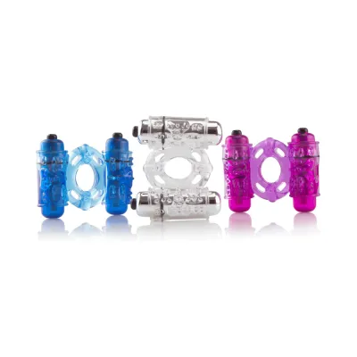 O Wow Double Wammy Box Of 6 Vibrating Cock Rings