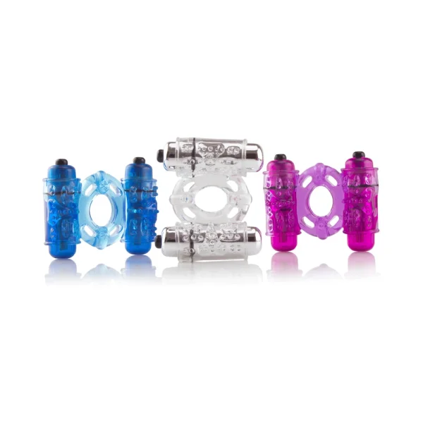 O Wow Double Wammy Box Of 6 Vibrating Cock Rings