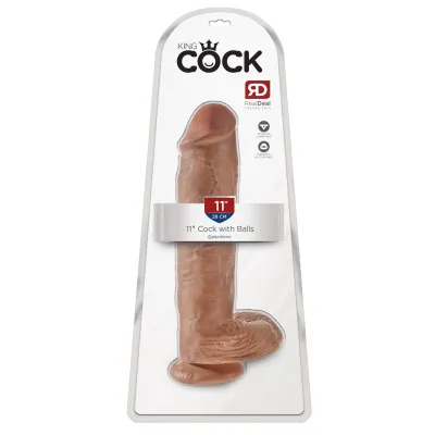 King Cock 11 Cock With Balls Tan