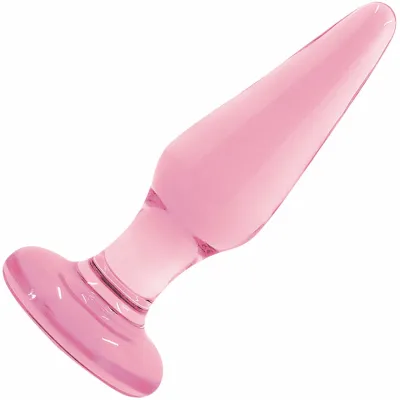 Crystal Glass Small Tapered Butt Plug by NS Novelties Pink