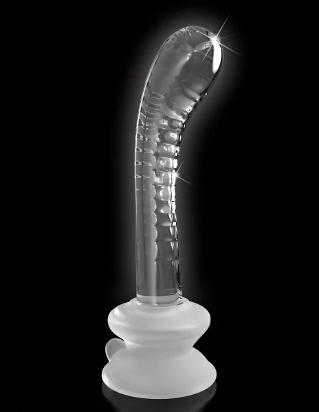 Icicles No. 88 G-Spot Glass Textured Dildo with Removable Suction Cup 6 Inch