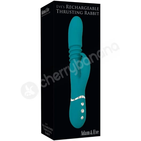Adam & Eve Eve's Rechargeable Thrusting Green Rabbit Vibrator