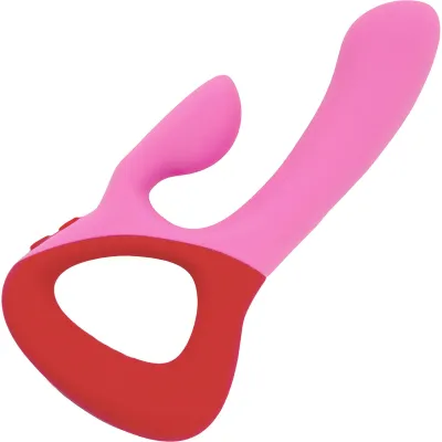 Unbound Clutch Rechargeable Waterproof Silicone Dual Stimulation Vibrator Poppy Cerise